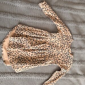 Huxbaby Tan Leopard Print Long Sleeve Dress 4t